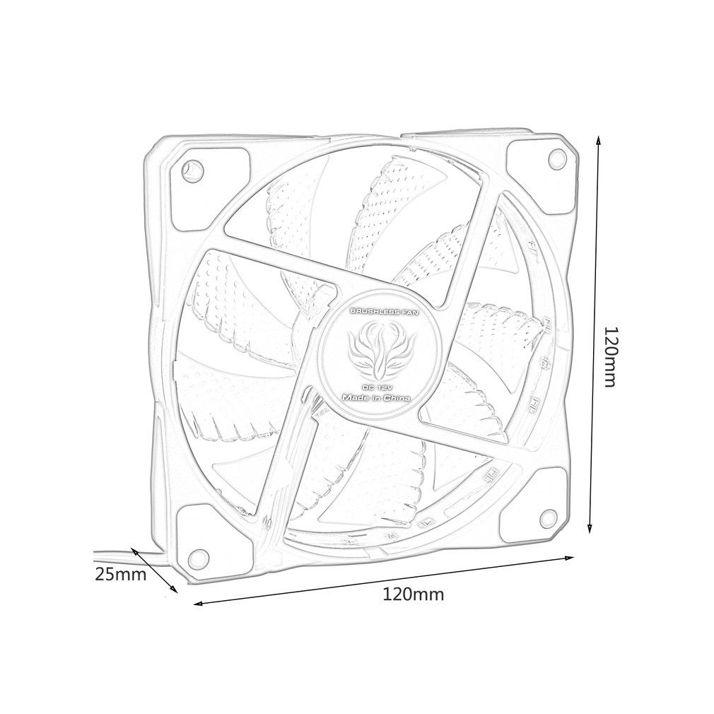 OR 120mm LED Ultra Silent Computer PC Case Fan 15 LEDs 12V Easy Installed Black