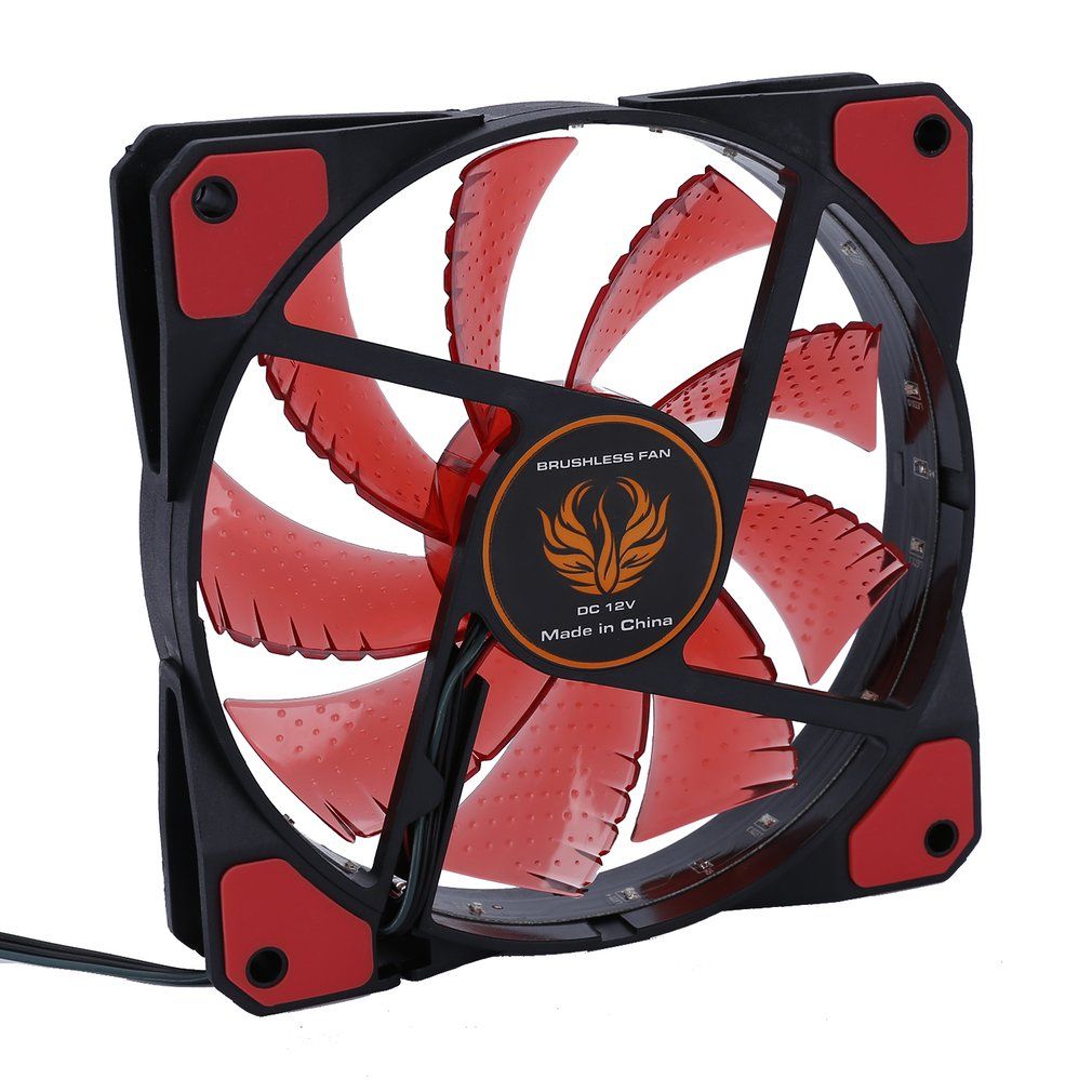 OR 120mm LED Ultra Silent Computer PC Case Fan 15 LEDs 12V Easy Installed Black