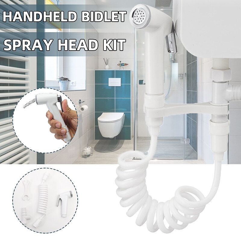 Handheld Spray ABS Bidet Shower Head Shattaf Adapter Wall Bracket Hose Toilet ！