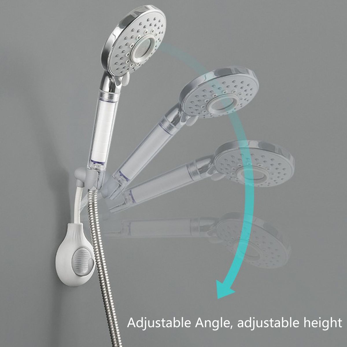 Shower Head Bracket Bathroom Good Load Bearing Shower Head Holder Grey