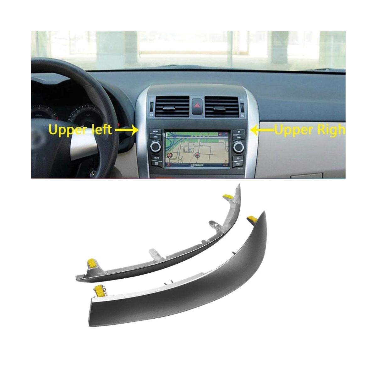 1Set Car Center Dash Air Vent Grille PanelTrim Strip for Toyota Corolla 2007-2013 Air AC Outlet Trim Cover 55670-02160