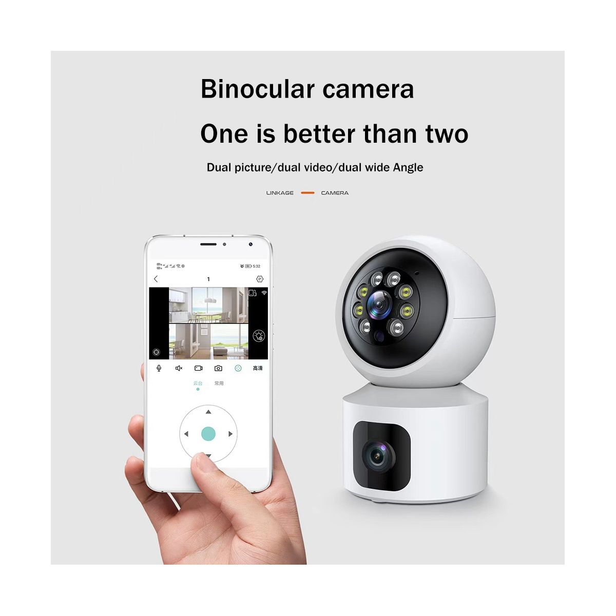 Binocular Linkage Camera Wireless Surveillance Cam