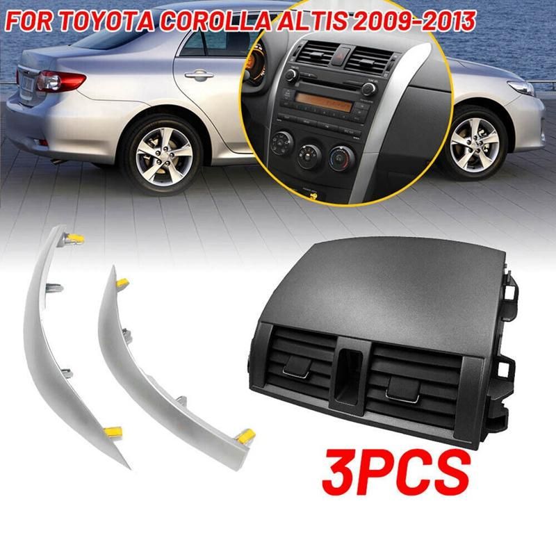 Car Center Dash AC Outlet Air Vent Panel with Strip Trim for Toyota Corolla 2009-2013