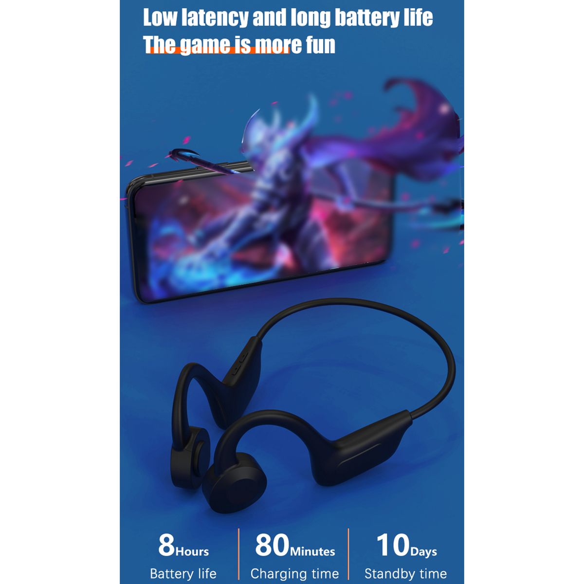 VG02 Bone Conduction Bluetooth Headset Wireless Ear-mounted