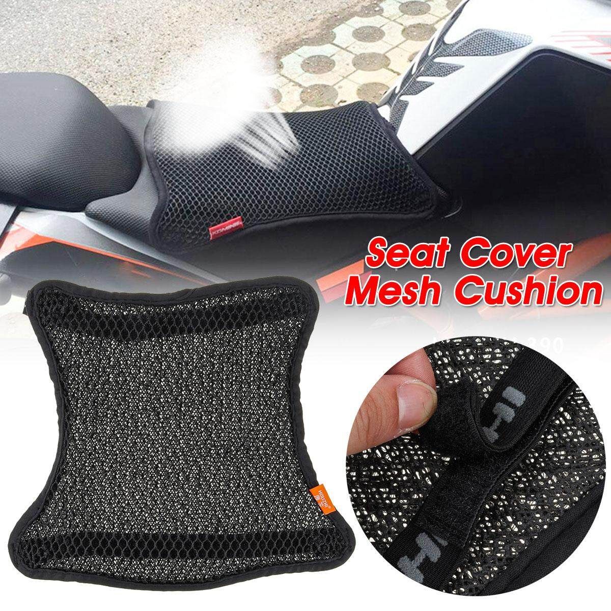 Motorcycle Cool Seat Cover 3D Mesh Cushion Pad Protector Mat Anti-slip Carpet-L 35X30cm