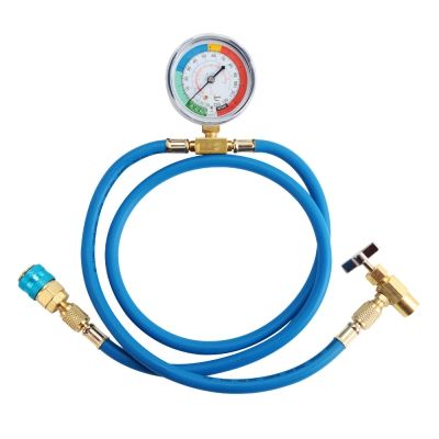 Fluorinated Hose For Air Conditioner With Pressure Gauge And Adapter