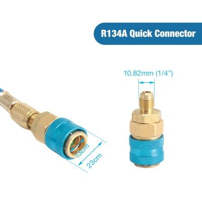 Fluorinated Hose For Air Conditioner With Pressure Gauge And Adapter