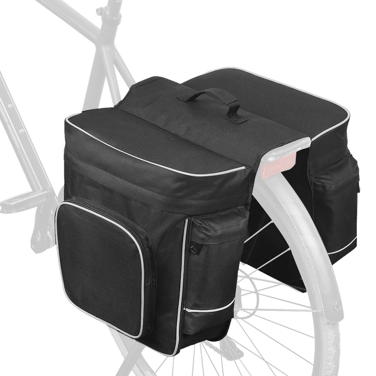 ROSWHEEL Cycling 2 In 1 30L Bicycle Black Rear Double Side