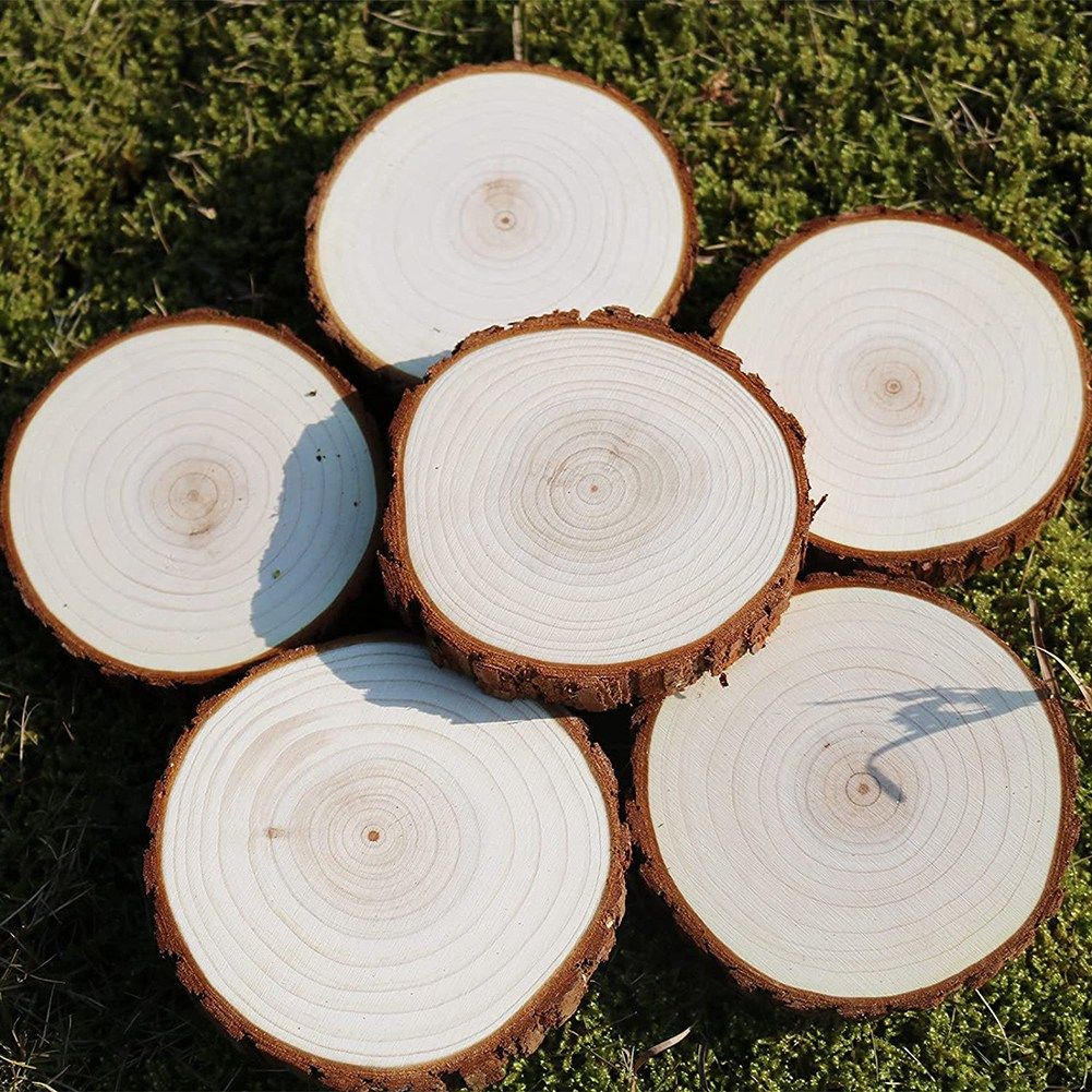 Natural Wood Slices Wooden Circles Craft Unfinished Wood