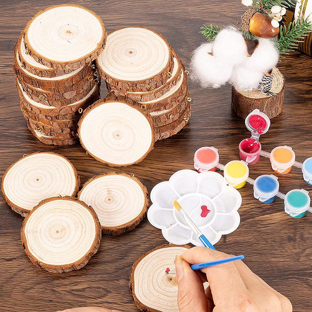 Natural Wood Slices Wooden Circles Craft Unfinished Wood