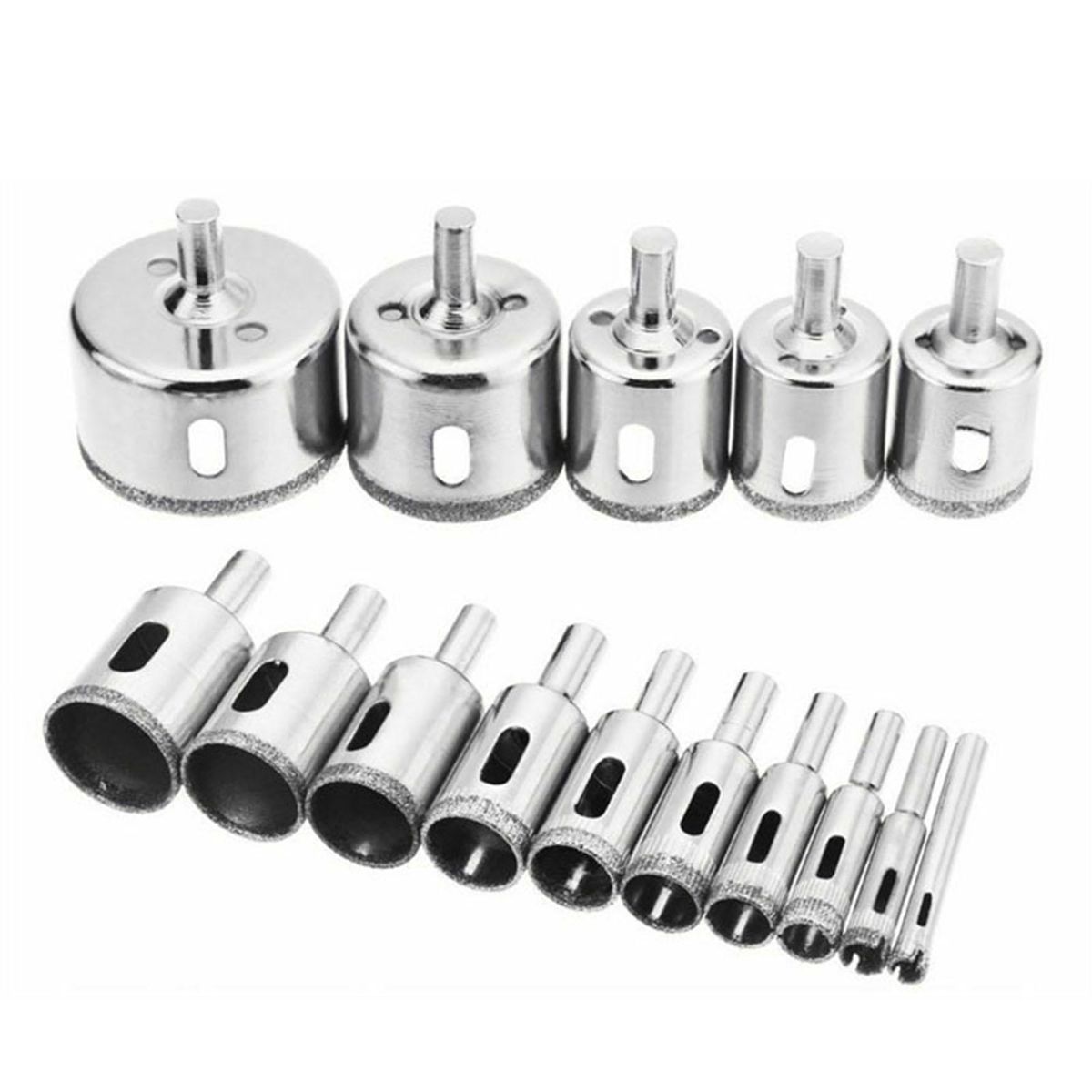 15Pcs Diamond Drill Bits for Glass Ceramic Tile Porcelain Hole Maker Saw Cutting