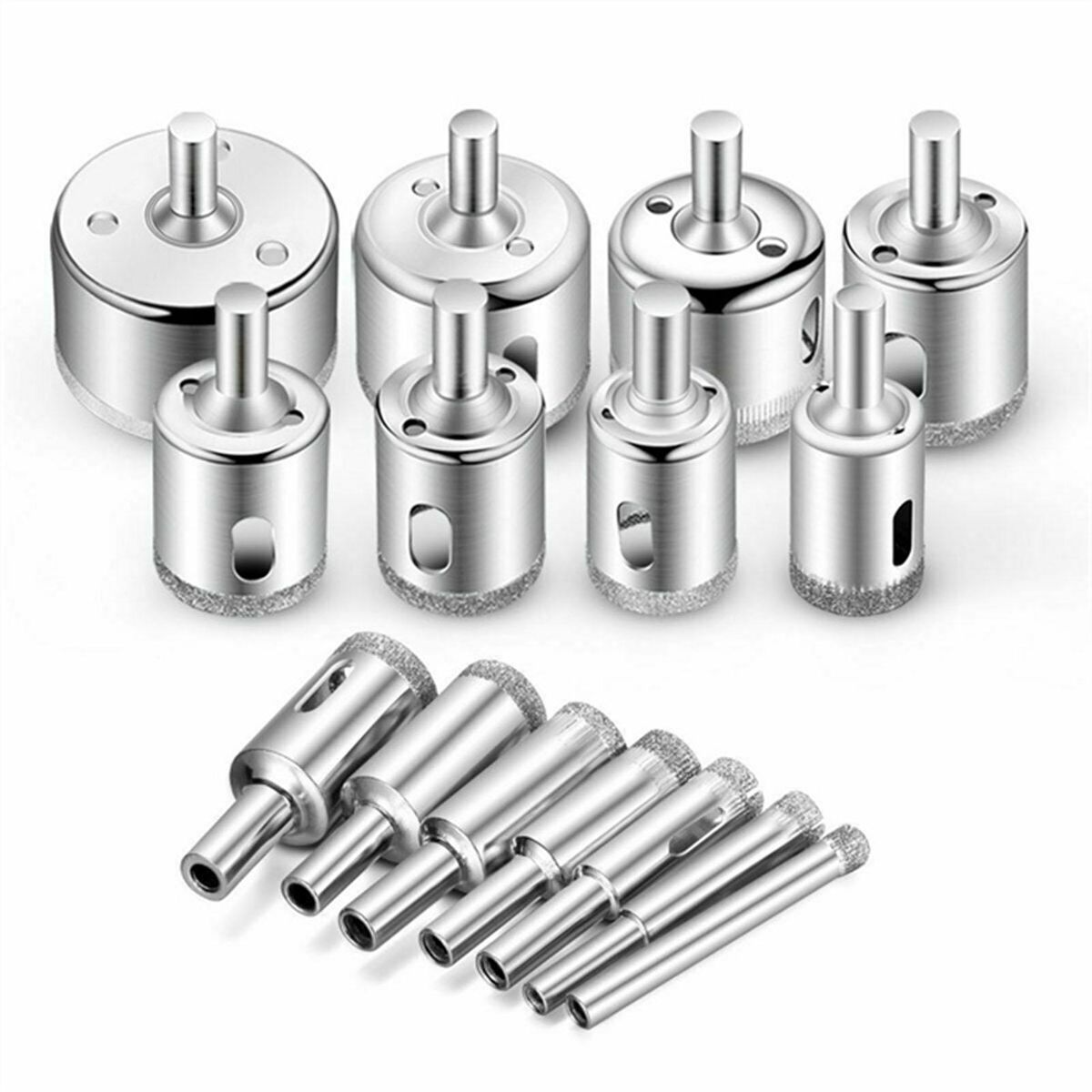 15Pcs Diamond Drill Bits for Glass Ceramic Tile Porcelain Hole Maker Saw Cutting