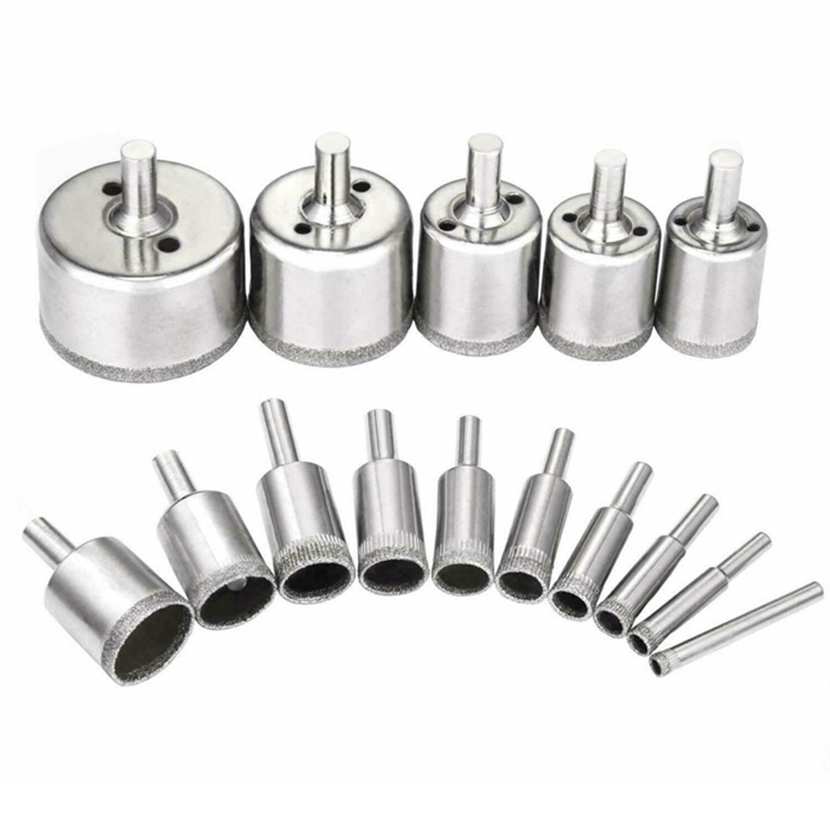 15Pcs Diamond Drill Bits for Glass Ceramic Tile Porcelain Hole Maker Saw Cutting
