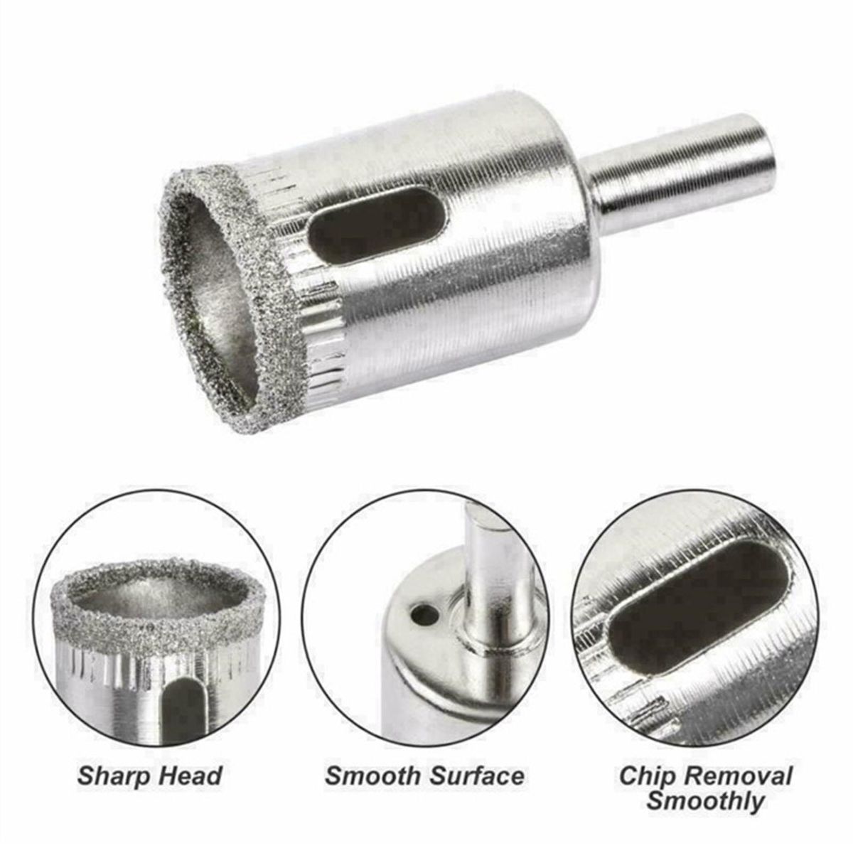 15Pcs Diamond Drill Bits for Glass Ceramic Tile Porcelain Hole Maker Saw Cutting