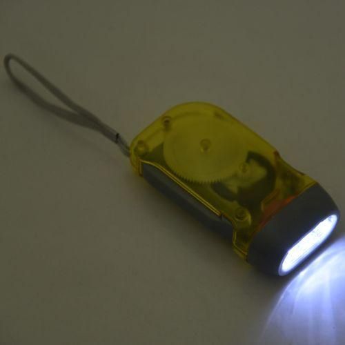 3 LED Dynamo Wind Up Flashlight Hand-pressing Crank NR No