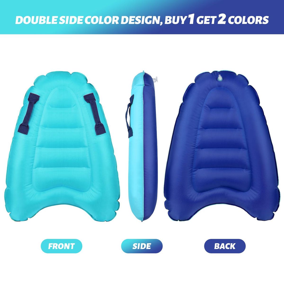 Inflatable Surfboard with Handles Kids Adults Inflatable Swimming Board for Beach Surfing Swimming Water Sports