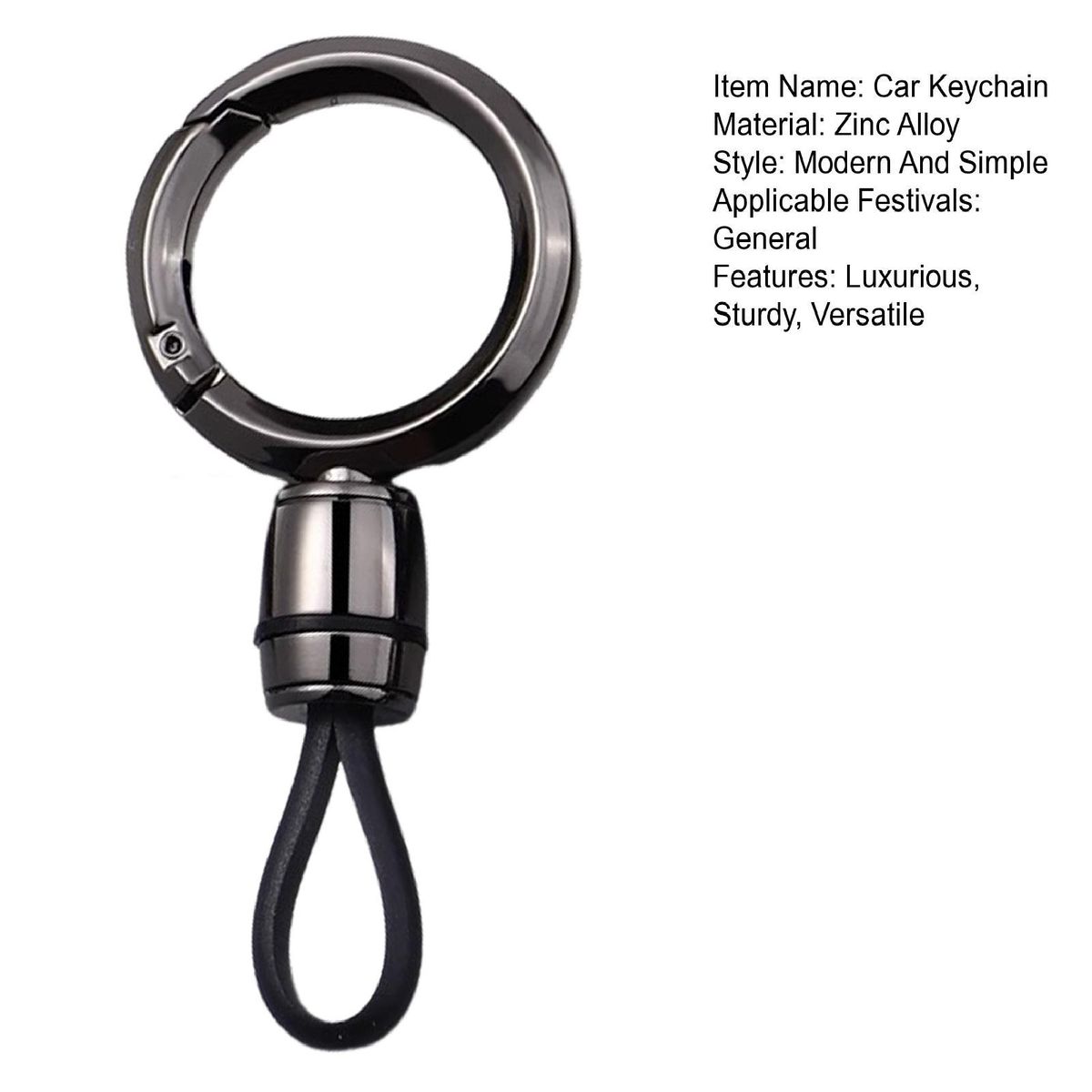 Keychain for Colleagues Premium Zinc Alloy Car Keychain Stylish Gift Black