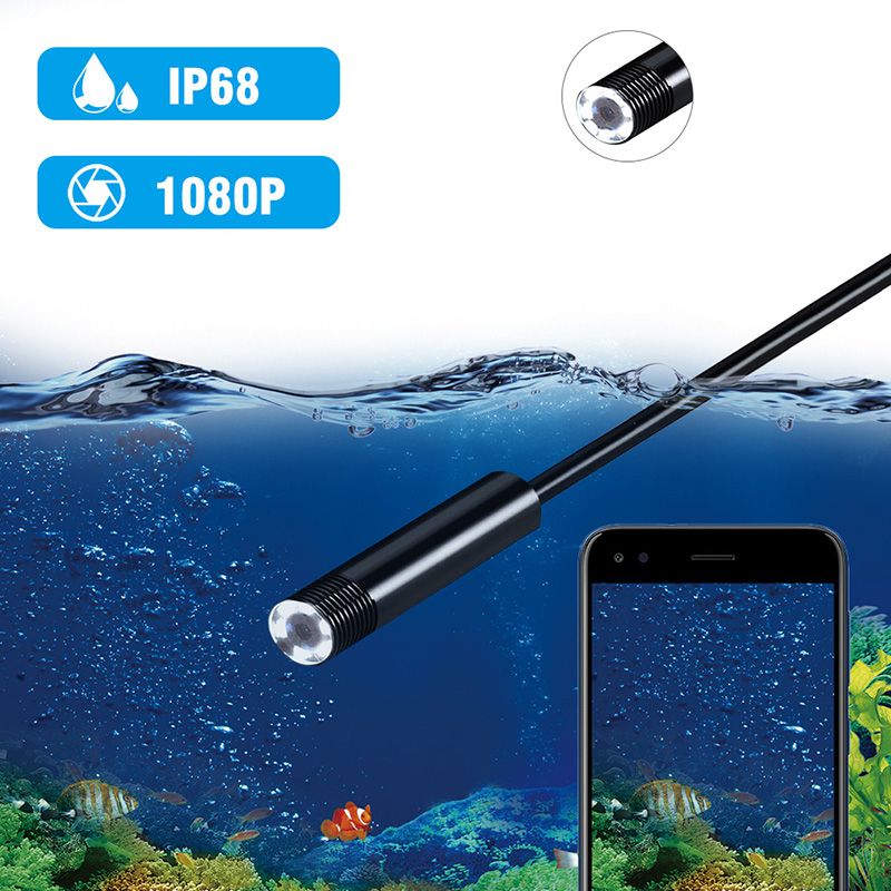 1080P/640P USB Endoscope  Camera 3 In 1 USB/Micro USB/Type-C Endoscope Camera Borescope With 8 LED For Samsung Huawei-5.5mm Single Lens