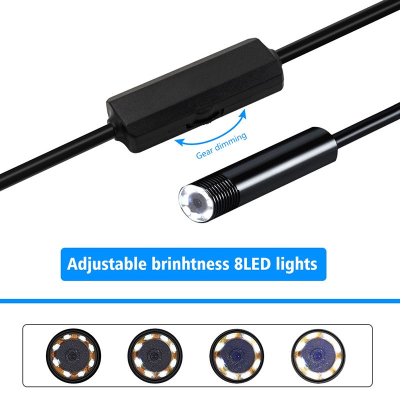 1080P/640P USB Endoscope  Camera 3 In 1 USB/Micro USB/Type-C Endoscope Camera Borescope With 8 LED For Samsung Huawei-5.5mm Single Lens
