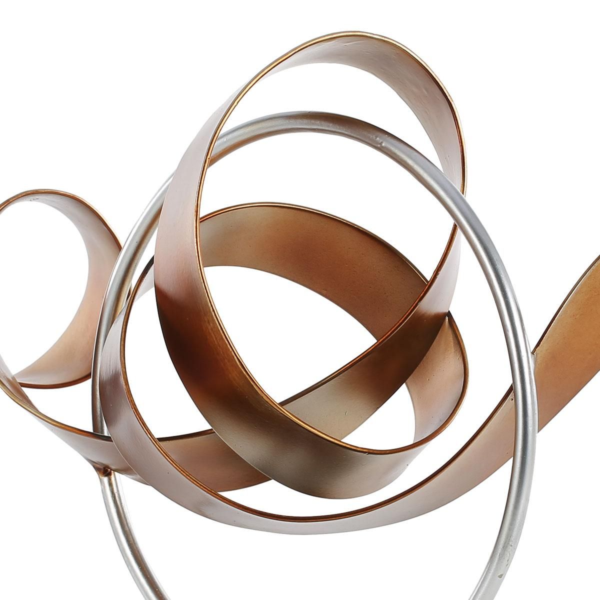 Tooarts Circle and Ribbon Modern Sculpture Abstract Sculpture Metal Sculpture Iron Home Decor Indoor-Outdoor Decor