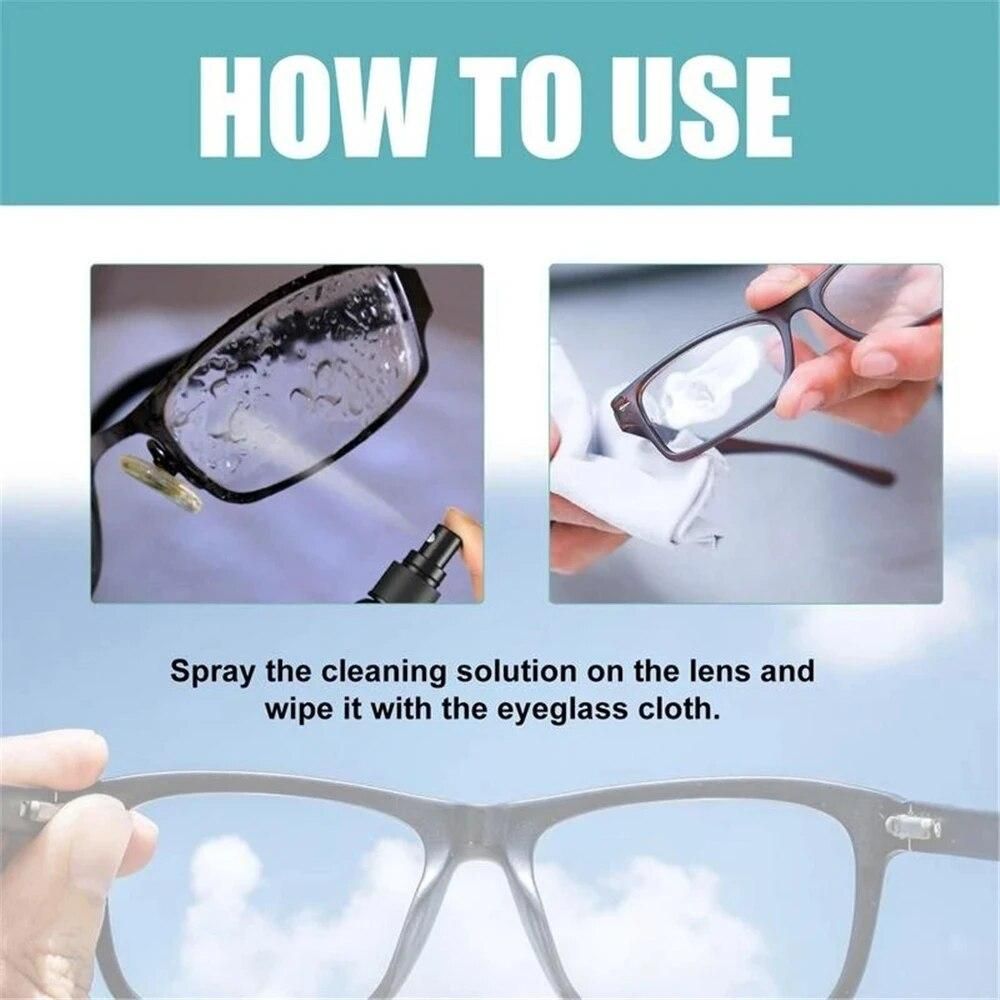 100ML Glass Cleaner Lens Cleaner Glasses Cleaner Sunglasses Eyeglass Cleaning Solution Spray Bottle Supplies Eyewear Accessories