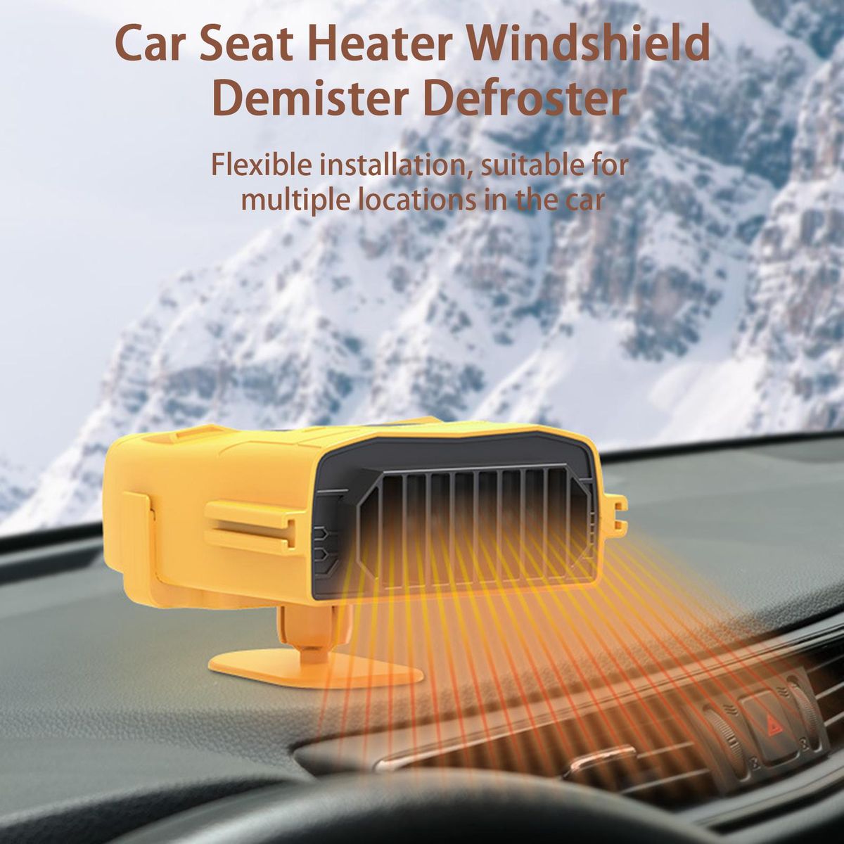 Electric Heating Fan 12V24V Car Windshield Heater Yellow
