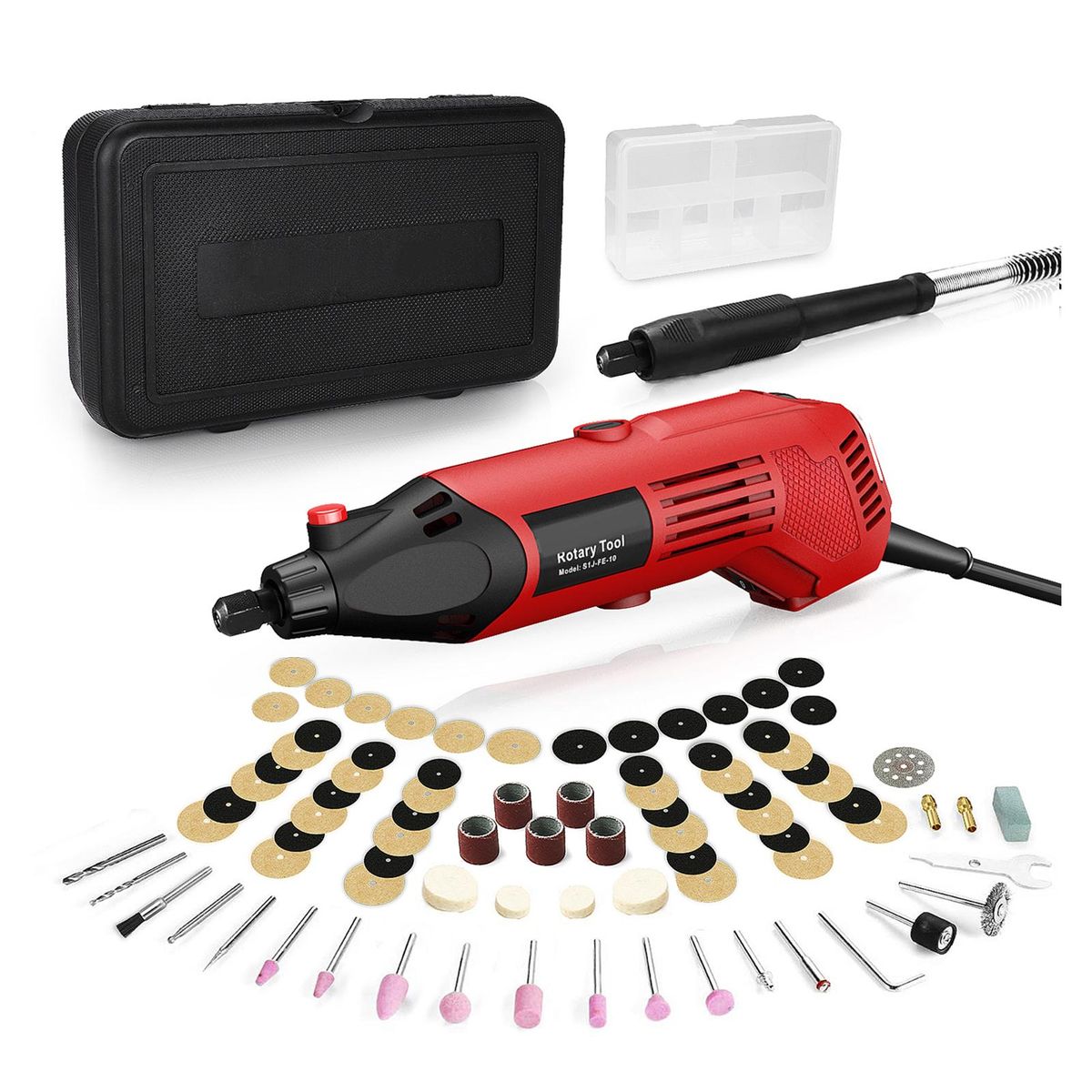 AC Rotary Tool Kit Electric Grinder 6 Variable Speeds 8000-35000RPM 170W for Polishing Carving and Shaping with Carrying Case