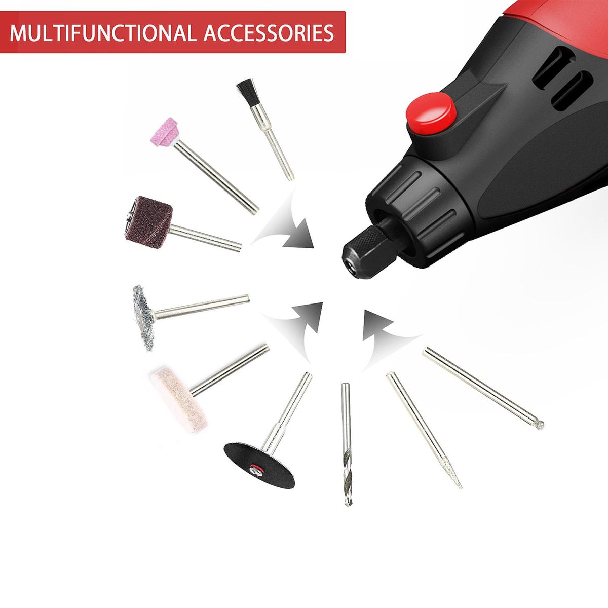 AC Rotary Tool Kit Electric Grinder 6 Variable Speeds 8000-35000RPM 170W for Polishing Carving and Shaping with Carrying Case