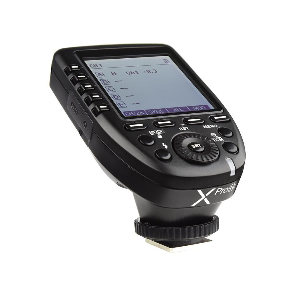 Godox Xpro-N i-TTL Flash Trigger Transmitter with Large LCD Screen 2.4G Wireless X System 32 Channels 16 Groups Support TTL Autoflash 1/8000s HSS for Nikon Series Cameras for Godox Series Camera Flashes Outdoor Flashes and St