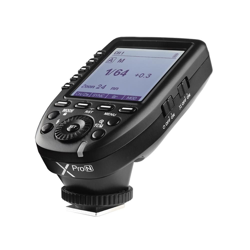 Godox Xpro-N i-TTL Flash Trigger Transmitter with Large LCD Screen 2.4G Wireless X System 32 Channels 16 Groups Support TTL Autoflash 1/8000s HSS for Nikon Series Cameras for Godox Series Camera Flashes Outdoor Flashes and St