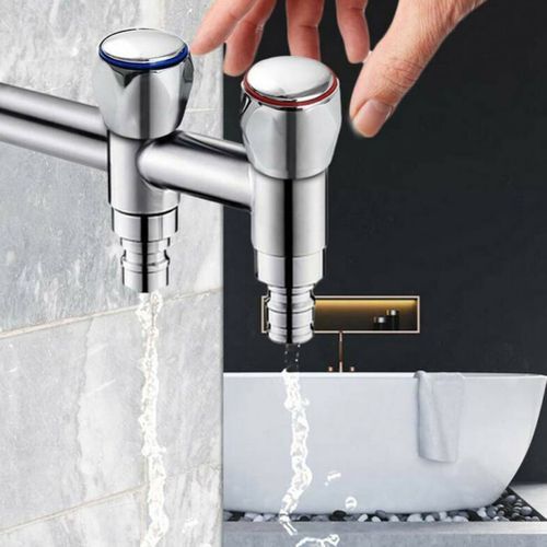 2pcs Cold & Hot Tap Top Head Faucet Cover Handle Chrome Plated Replacement Set Faucet Knob Handle Bathroom Faucet Accessories