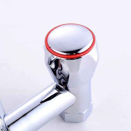 2pcs Cold & Hot Tap Top Head Faucet Cover Handle Chrome Plated Replacement Set Faucet Knob Handle Bathroom Faucet Accessories