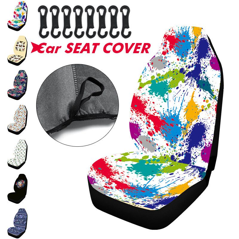 Universal Fit Car Seat Covers Set Of 1 For Fabric Printed Front Seat Cover YH1038