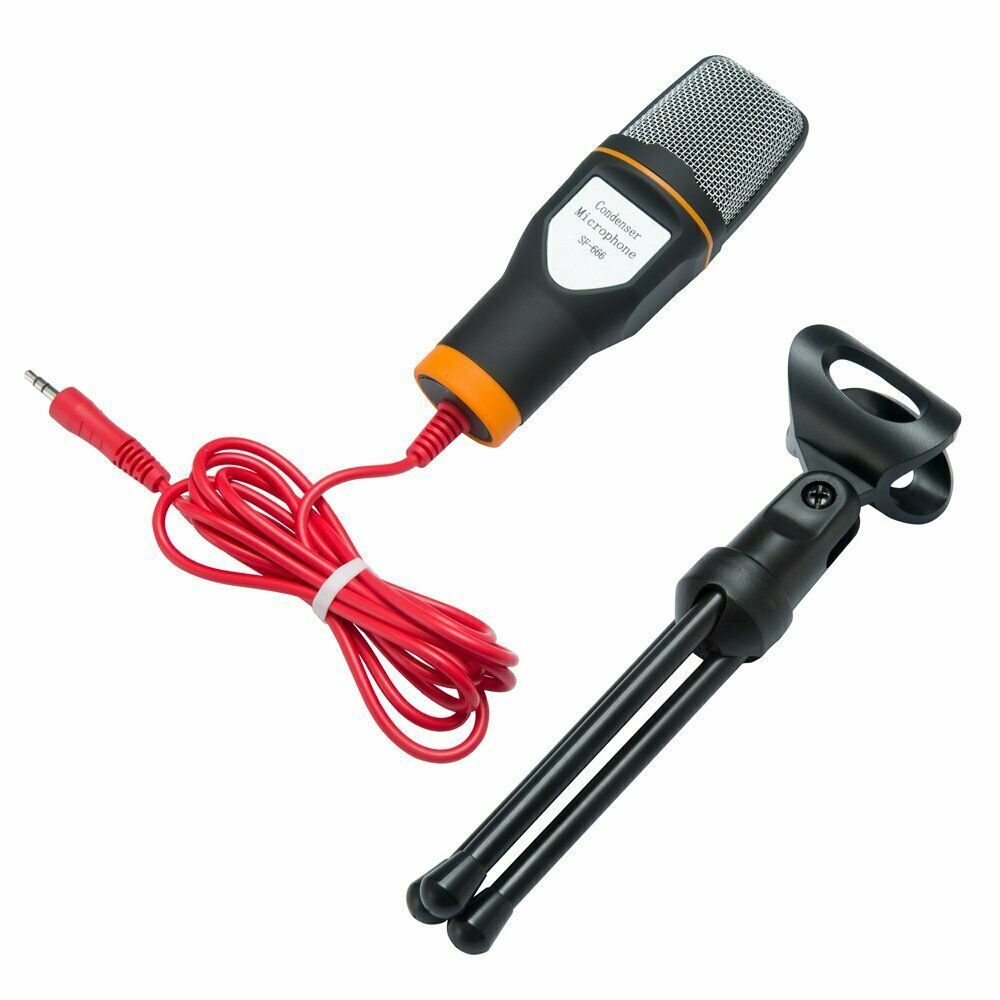 3.5mm Jack Recording Condenser Microphone Desk For PC Laptop