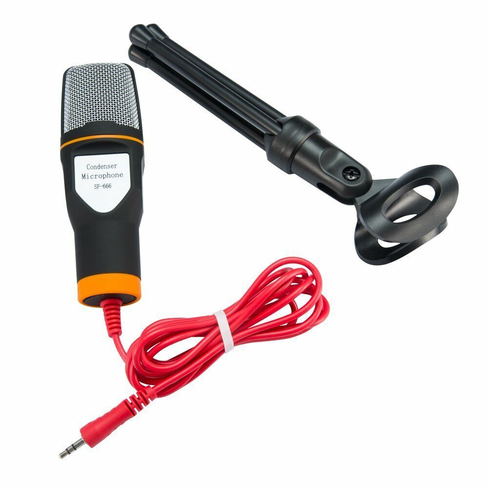 3.5mm Jack Recording Condenser Microphone Desk For PC Laptop