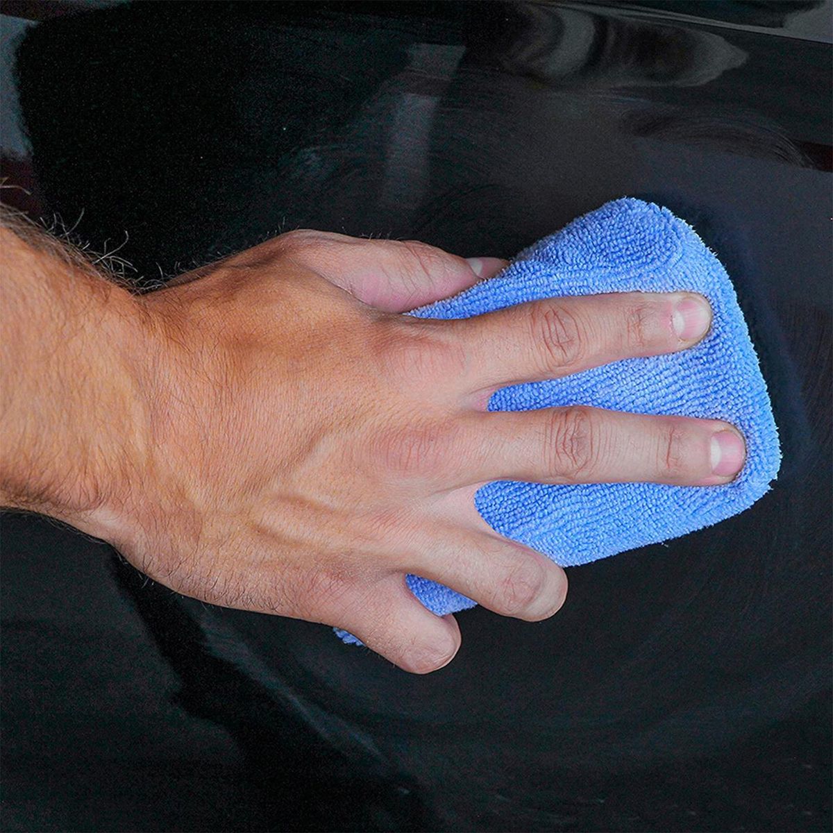 Streak-free Sponge Car Care Kit 8pcs Microfiber Sponge Set for Waxing Blue