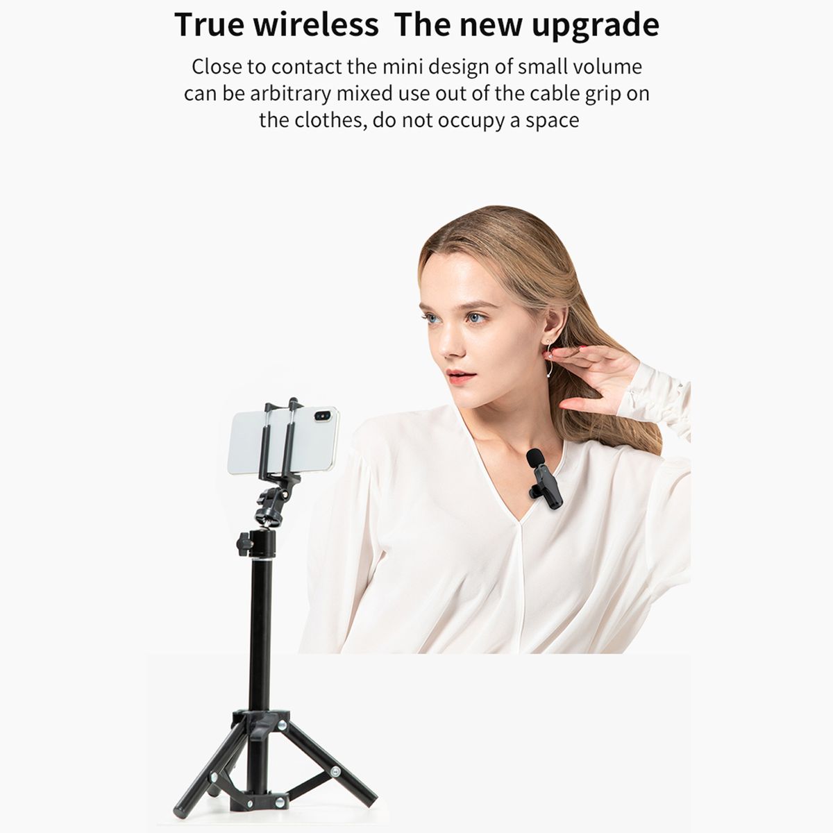 K10 Wireless Lapel Microphone Clip-on Mic Plug & Play