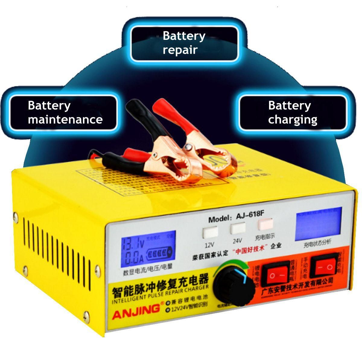 Automatic Intelligent Pulse Repair Type 12V/24V 400AH Car Battery Charger AJ-618-EU-Eurocode