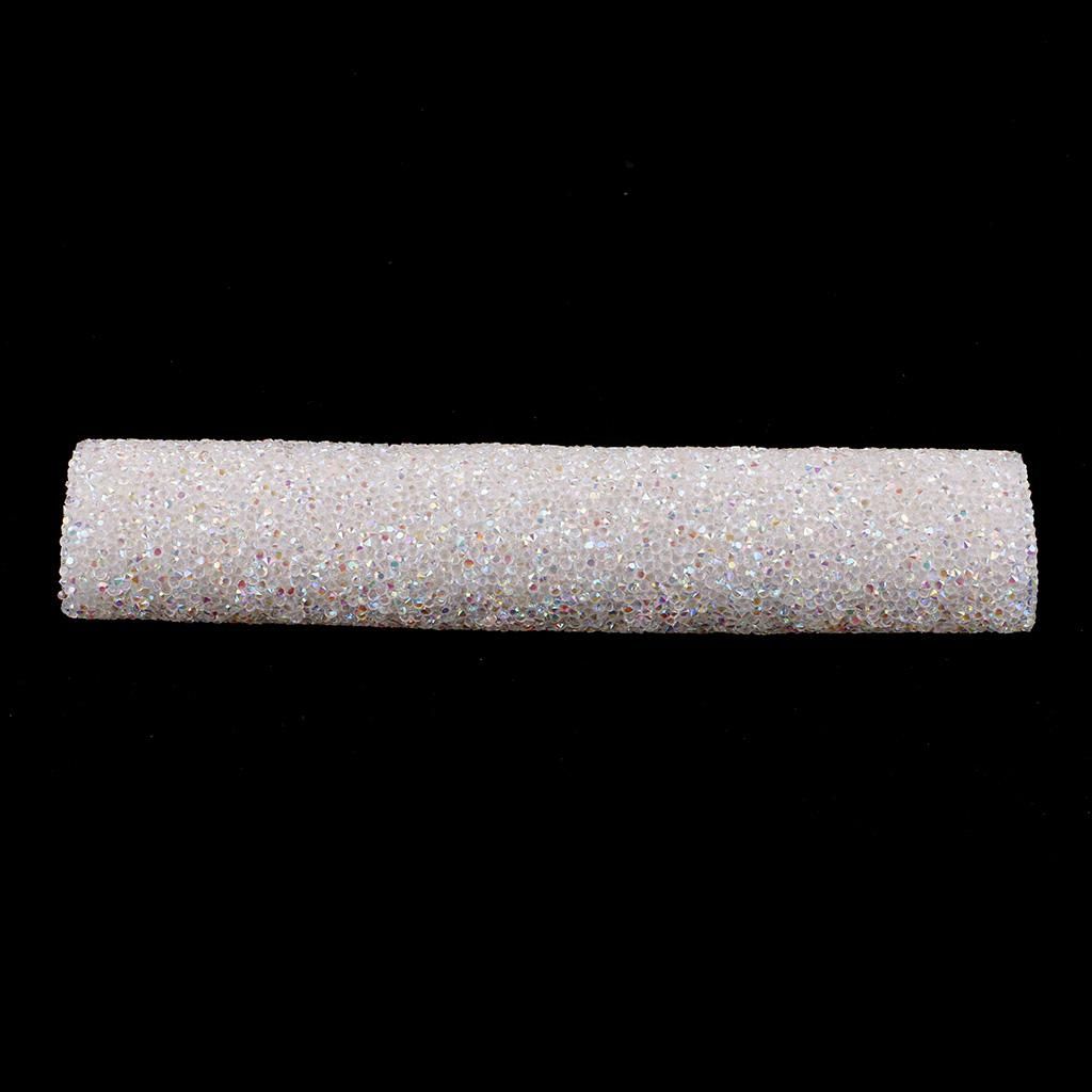 24x40cm  Rhinestones Mesh  Banding White AB