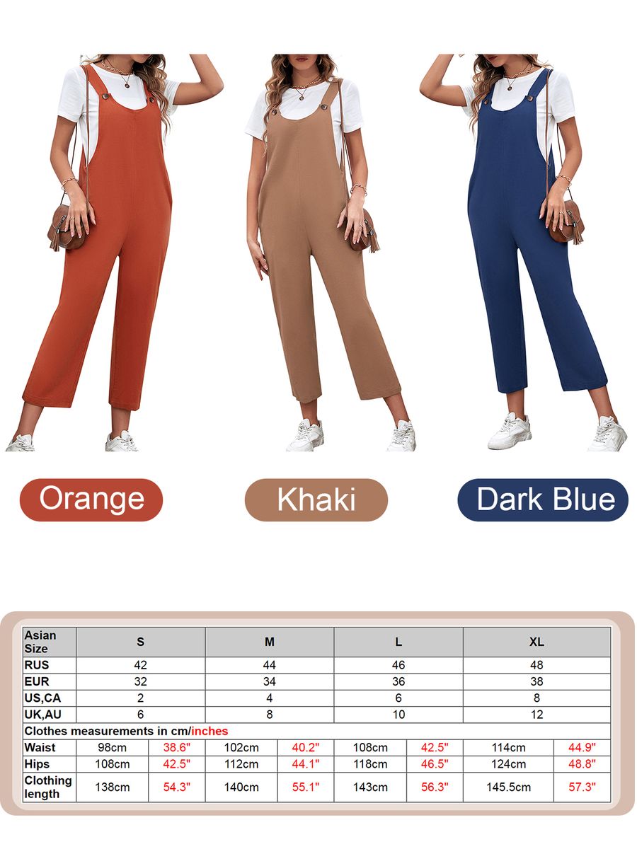 Women Jumpsuit Sleeveless Casual Crop Overalls