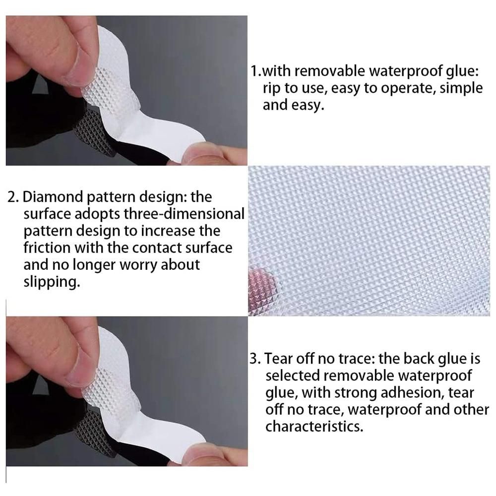 Bath Grip Stickers 24 Pcs Anti-Slip Strips for Shower with 2 Pcs Scraper Non Slip Strips Pad Bathtub Flooring Tape Mat