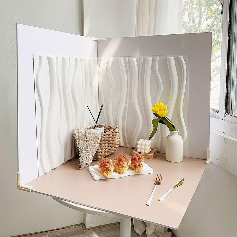 Photography Props 3D Photography Background Plate Three-Dimensional Food Cake Cosmetics Scene Decoration Ins White Swing Shot