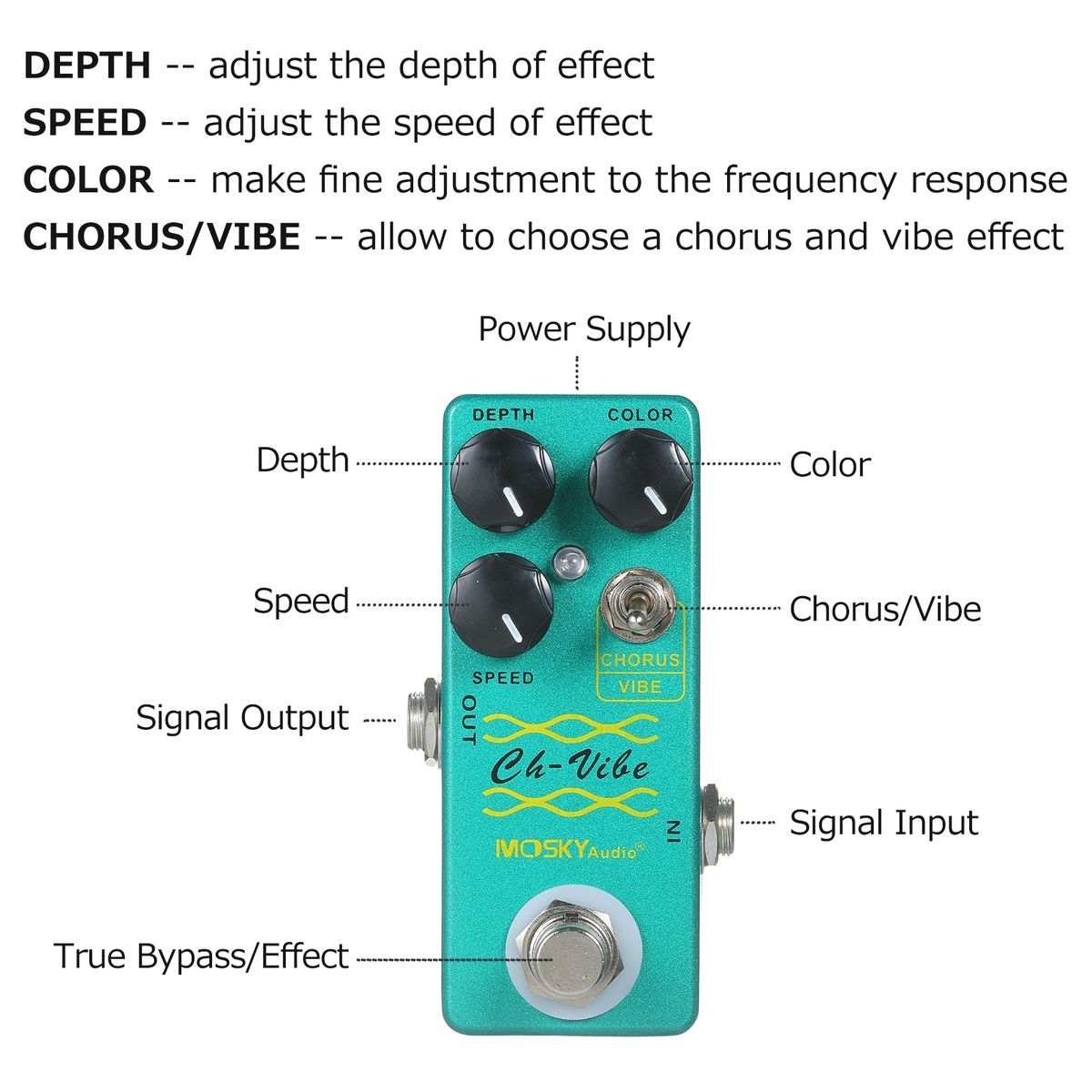 MOSKYaudio Chorus/Vibe Effect Pedal Guitar Effects Pedal