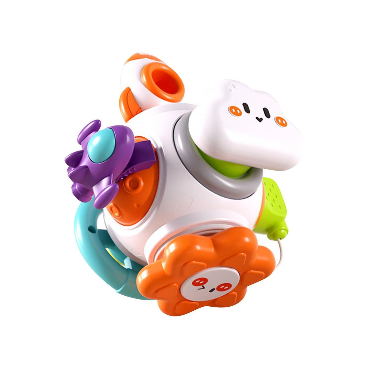 Busy Cube Cartoon Ball Busy Puzzle Hand Catch Ball Sensory Toy Educational Activity Cube for Baby Toddlers Busy Ball Toy with 6-side Balls Safe Educational Toy for Boys Girls