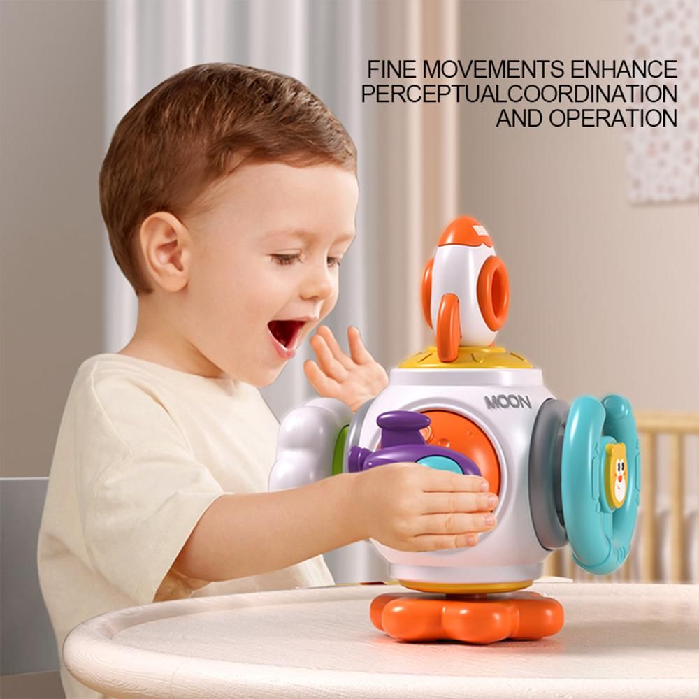 Busy Cube Cartoon Ball Busy Puzzle Hand Catch Ball Sensory Toy Educational Activity Cube for Baby Toddlers Busy Ball Toy with 6-side Balls Safe Educational Toy for Boys Girls