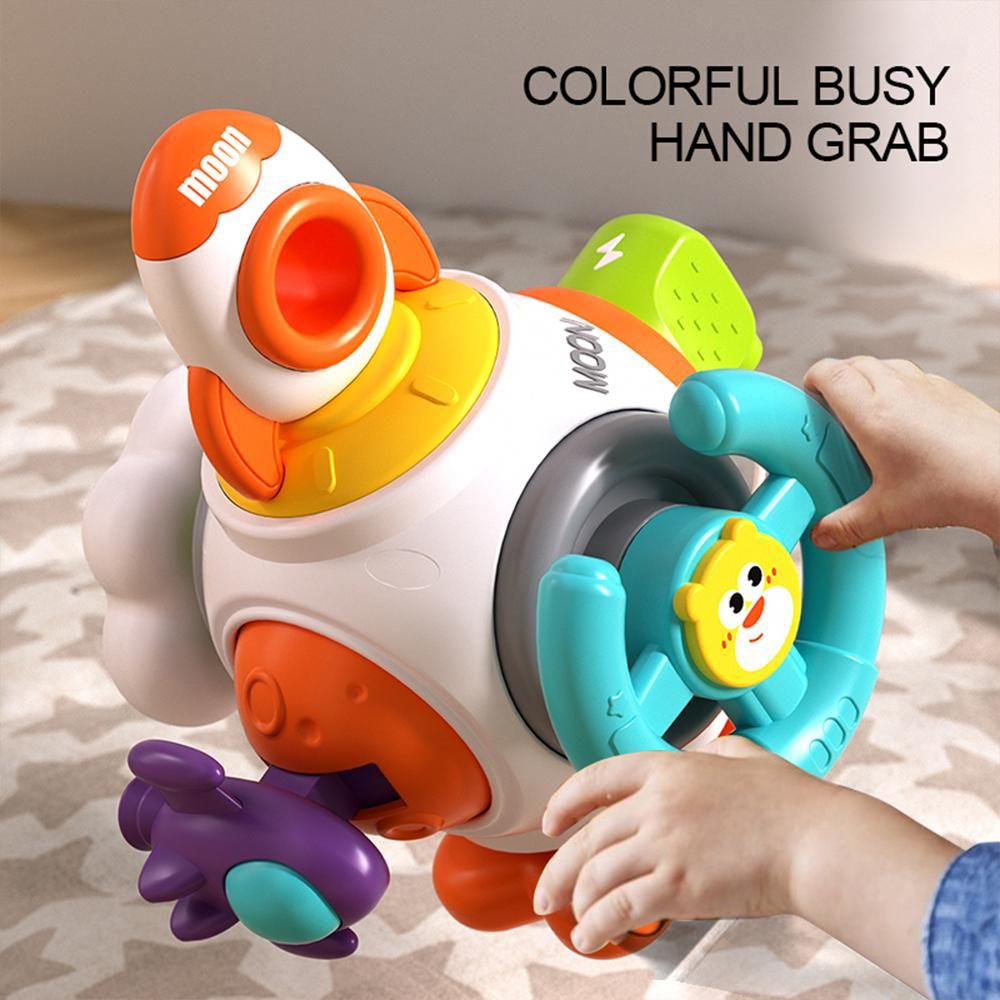 Busy Cube Cartoon Ball Busy Puzzle Hand Catch Ball Sensory Toy Educational Activity Cube for Baby Toddlers Busy Ball Toy with 6-side Balls Safe Educational Toy for Boys Girls