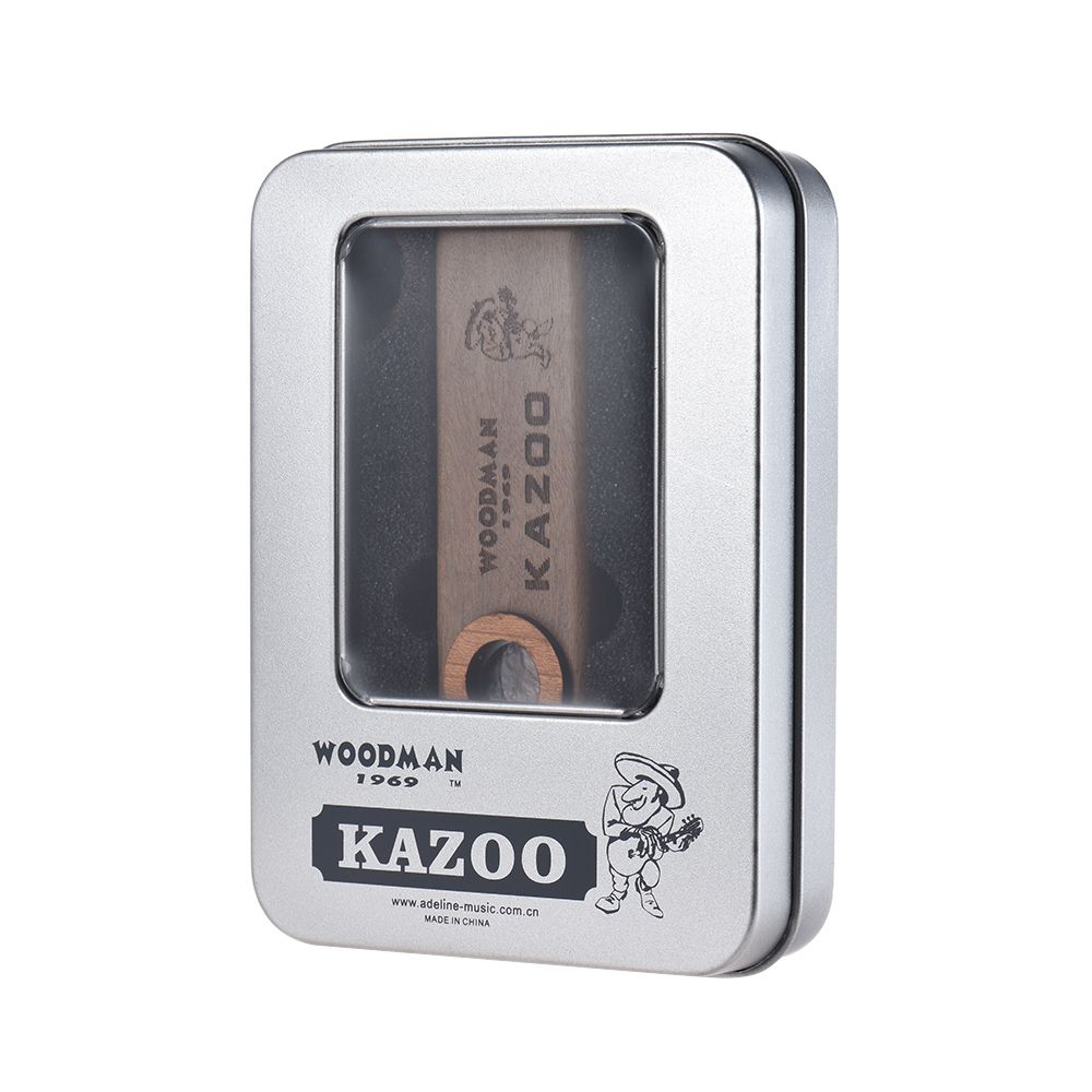 Handmade Wooden Kazoo Wood Harmonica With Metal Storage Box
