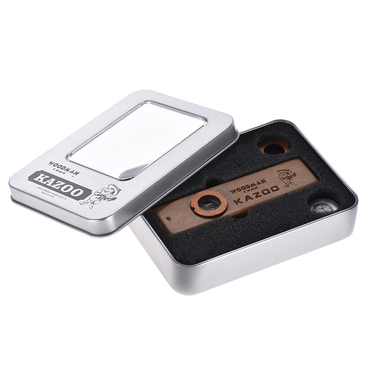 Handmade Wooden Kazoo Wood Harmonica With Metal Storage Box