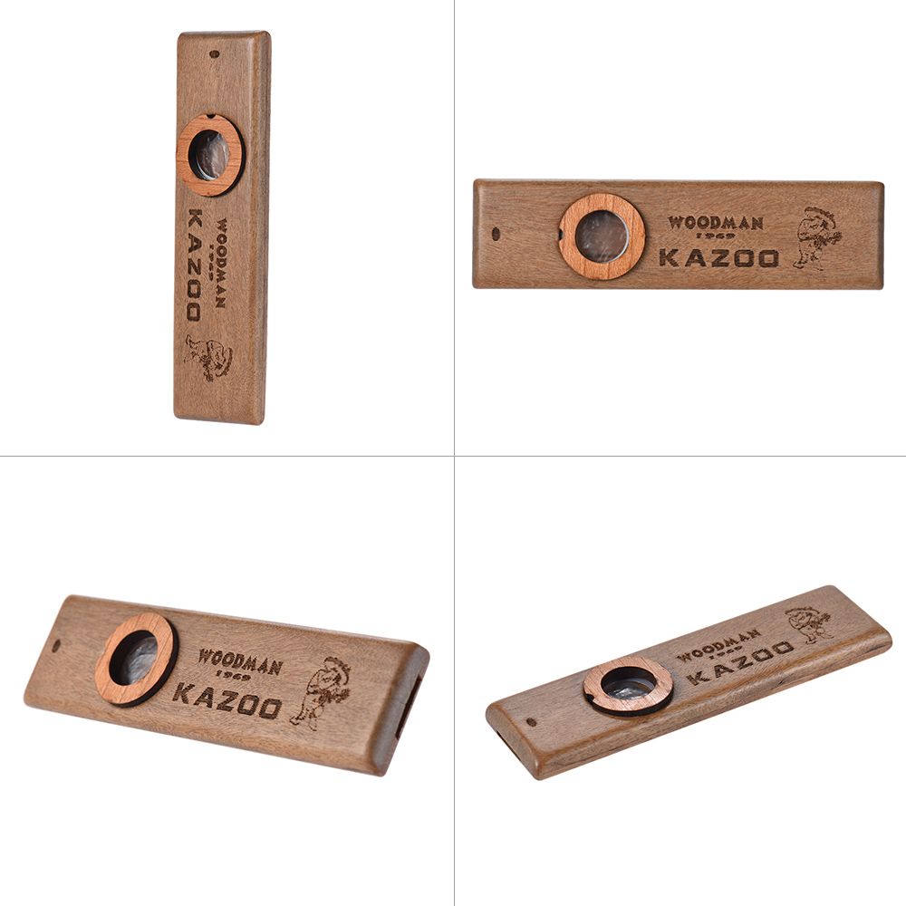 Handmade Wooden Kazoo Wood Harmonica With Metal Storage Box