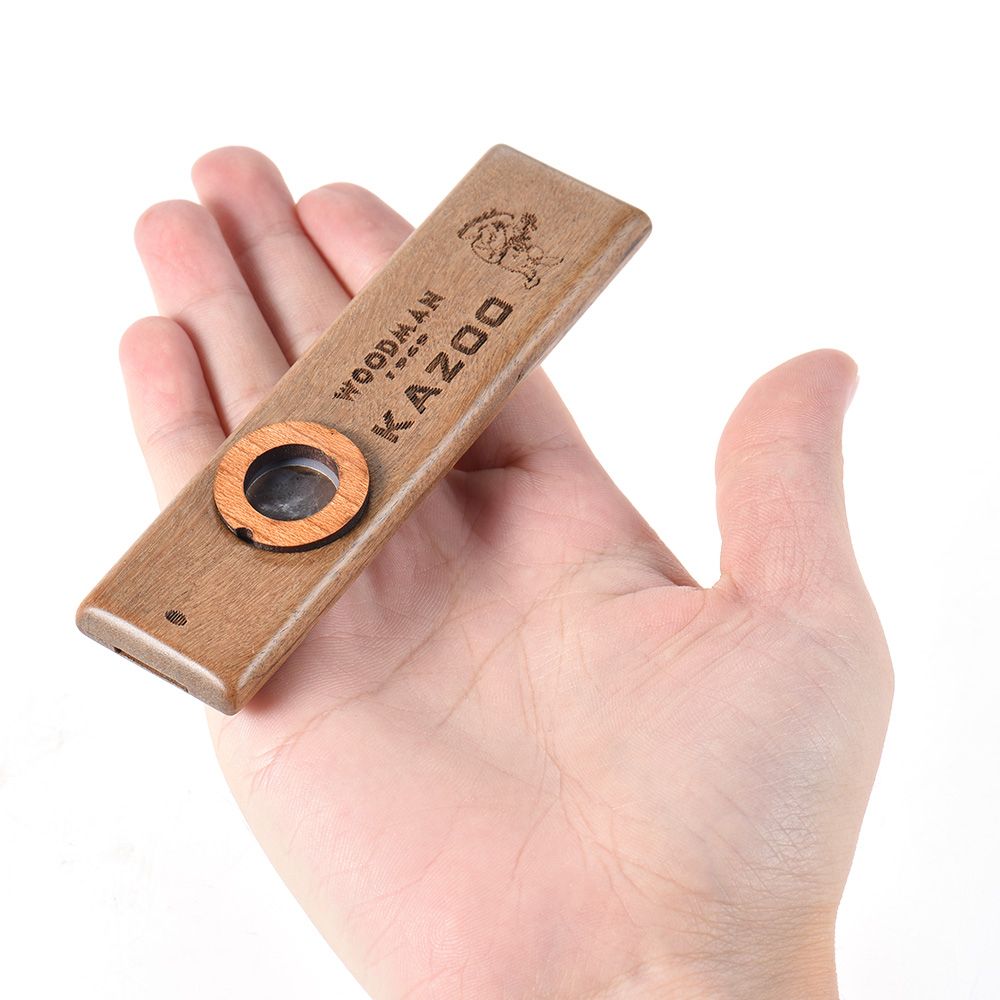 Handmade Wooden Kazoo Wood Harmonica With Metal Storage Box
